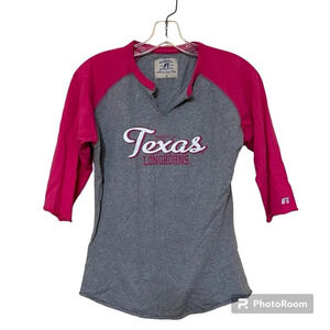 University of Texas Logo Tee Pink and Gray size Medium